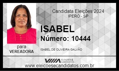 Candidato ISABEL 2024 - IPERÓ - Eleições