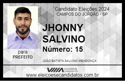 Candidato JHONNY SALVINO 2024 - CAMPOS DO JORDÃO - Eleições