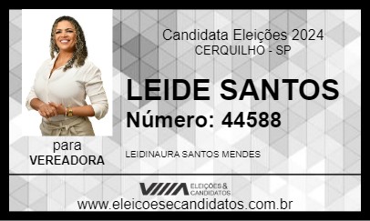 Candidato LEIDE SANTOS 2024 - CERQUILHO - Eleições