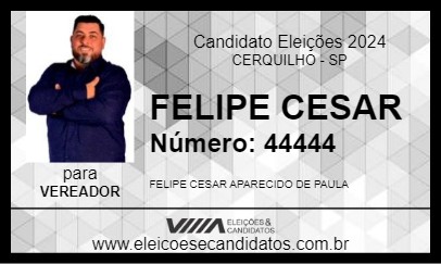 Candidato FELIPE CESAR 2024 - CERQUILHO - Eleições