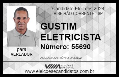 Candidato GUSTIM ELETRICISTA 2024 - RIBEIRÃO CORRENTE - Eleições