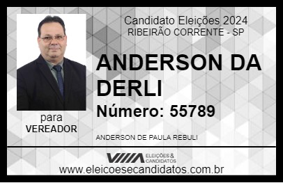 Candidato ANDERSON DA DERLI 2024 - RIBEIRÃO CORRENTE - Eleições