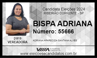 Candidato BISPA ADRIANA 2024 - RIBEIRÃO CORRENTE - Eleições