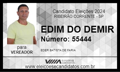 Candidato EDIM DO DEMIR 2024 - RIBEIRÃO CORRENTE - Eleições