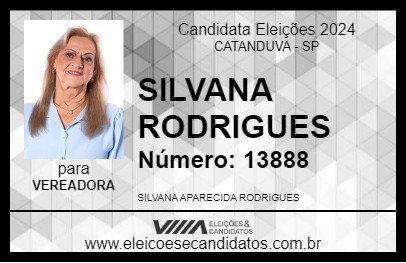 Candidato SILVANA RODRIGUES 2024 - CATANDUVA - Eleições