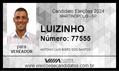 Candidato LUIZINHO 2024 - MARTINÓPOLIS - Eleições