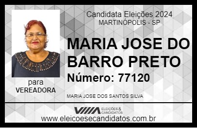 Candidato MARIA JOSE DO BARRO PRETO 2024 - MARTINÓPOLIS - Eleições