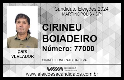 Candidato CIRINEU BOIADEIRO 2024 - MARTINÓPOLIS - Eleições