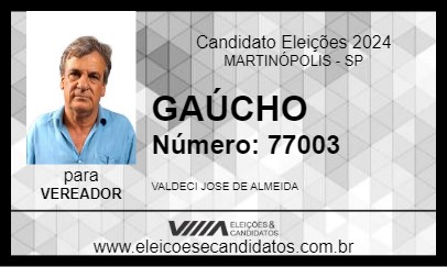 Candidato GAÚCHO 2024 - MARTINÓPOLIS - Eleições