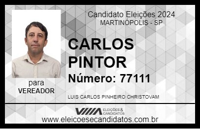 Candidato CARLOS PINTOR 2024 - MARTINÓPOLIS - Eleições