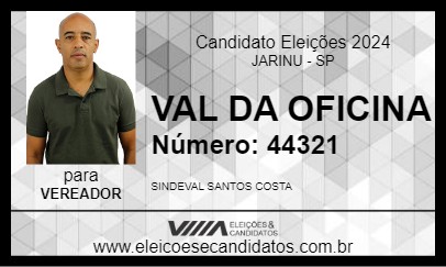 Candidato VAL DA OFICINA 2024 - JARINU - Eleições