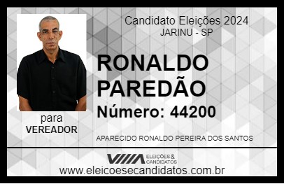 Candidato RONALDO PAREDÃO 2024 - JARINU - Eleições