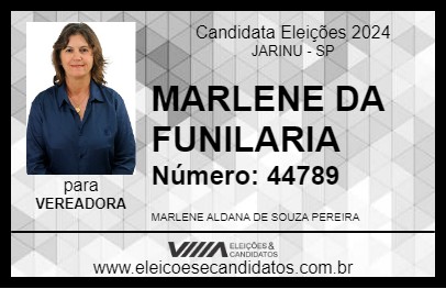 Candidato MARLENE DA FUNILARIA 2024 - JARINU - Eleições