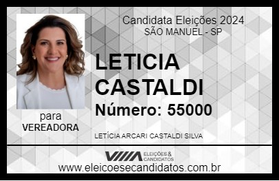 Candidato LETICIA CASTALDI 2024 - SÃO MANUEL - Eleições