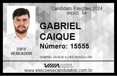 Candidato GABRIEL CAIQUE 2024 - IPERÓ - Eleições