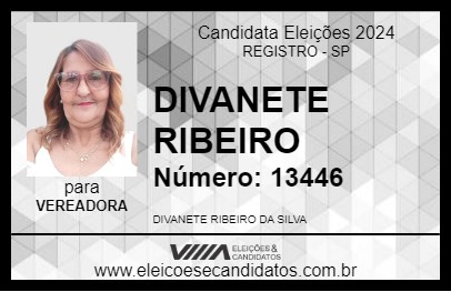 Candidato DIVANETE RIBEIRO 2024 - REGISTRO - Eleições