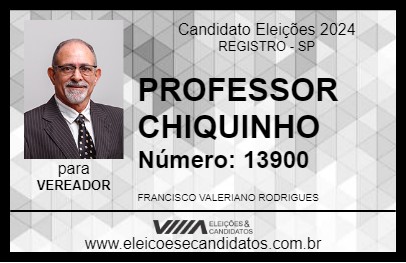 Candidato PROFESSOR CHIQUINHO 2024 - REGISTRO - Eleições