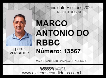 Candidato MARCO ANTONIO DO RBBC 2024 - REGISTRO - Eleições