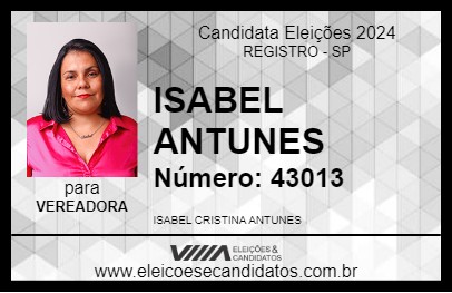 Candidato ISABEL ANTUNES 2024 - REGISTRO - Eleições