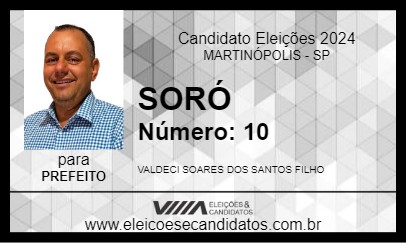 Candidato SORÓ 2024 - MARTINÓPOLIS - Eleições