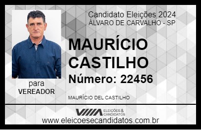 Candidato MAURÍCIO CASTILHO 2024 - ÁLVARO DE CARVALHO - Eleições