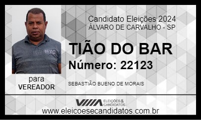 Candidato TIÃO DO BAR 2024 - ÁLVARO DE CARVALHO - Eleições