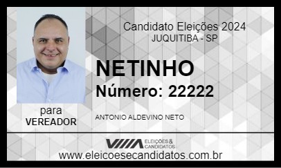 Candidato NETINHO 2024 - JUQUITIBA - Eleições