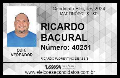 Candidato RICARDO BACURAL 2024 - MARTINÓPOLIS - Eleições