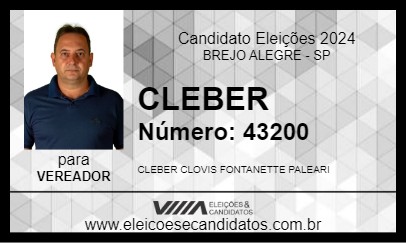 Candidato CLEBER 2024 - BREJO ALEGRE - Eleições