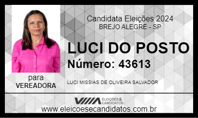 Candidato LUCI DO POSTO 2024 - BREJO ALEGRE - Eleições