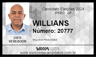 Candidato WILLIANS 2024 - IPERÓ - Eleições