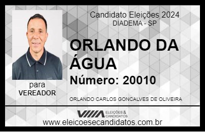 Candidato ORLANDO DA ÁGUA 2024 - DIADEMA - Eleições