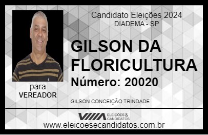 Candidato GILSON DA FLORICULTURA 2024 - DIADEMA - Eleições