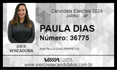 Candidato PAULA DIAS 2024 - JARINU - Eleições