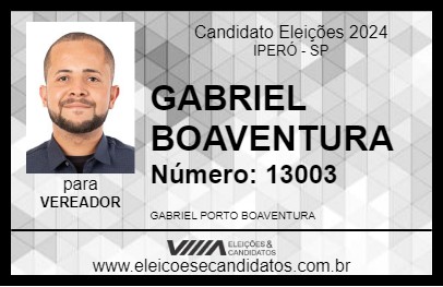 Candidato GABRIEL BOAVENTURA 2024 - IPERÓ - Eleições