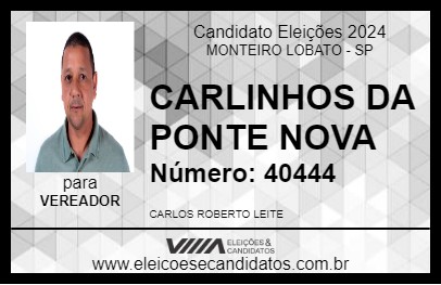 Candidato CARLINHOS DA PONTE NOVA 2024 - MONTEIRO LOBATO - Eleições