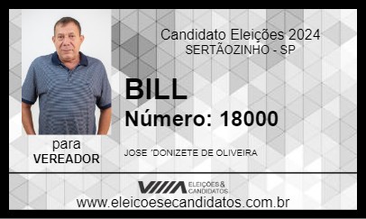 Candidato BILL 2024 - SERTÃOZINHO - Eleições