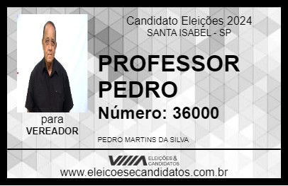 Candidato PROFESSOR PEDRO 2024 - SANTA ISABEL - Eleições