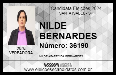 Candidato NILDE BERNARDES 2024 - SANTA ISABEL - Eleições