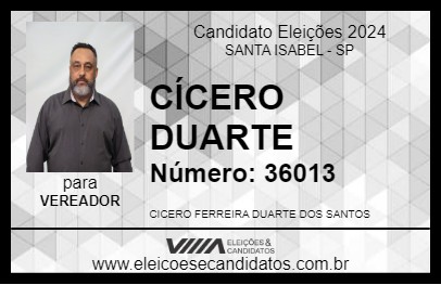 Candidato CÍCERO DUARTE 2024 - SANTA ISABEL - Eleições