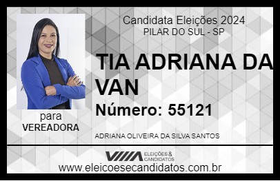 Candidato TIA ADRIANA DA VAN 2024 - PILAR DO SUL - Eleições