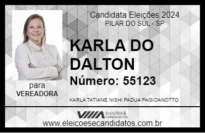 Candidato KARLA DO DALTON 2024 - PILAR DO SUL - Eleições