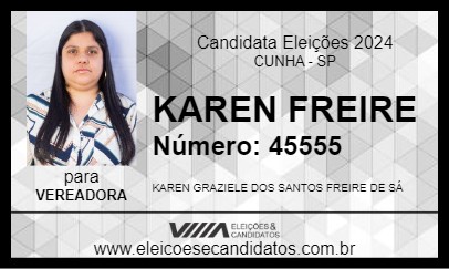 Candidato KAREN FREIRE 2024 - CUNHA - Eleições