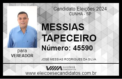 Candidato MESSIAS TAPECEIRO 2024 - CUNHA - Eleições