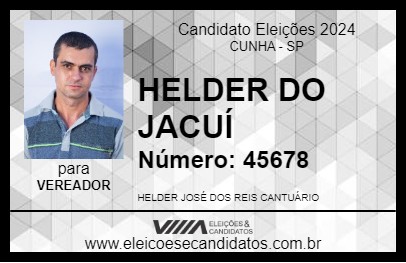 Candidato HELDER DO JACUÍ 2024 - CUNHA - Eleições