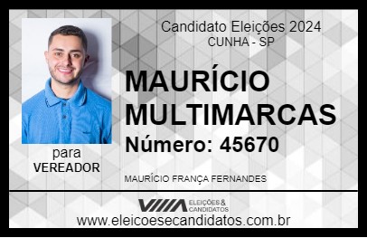 Candidato MAURÍCIO MULTIMARCAS 2024 - CUNHA - Eleições