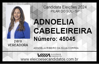 Candidato ADNOELIA CABELEIREIRA 2024 - PILAR DO SUL - Eleições