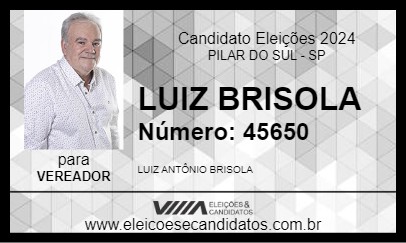 Candidato LUIZ BRISOLA 2024 - PILAR DO SUL - Eleições