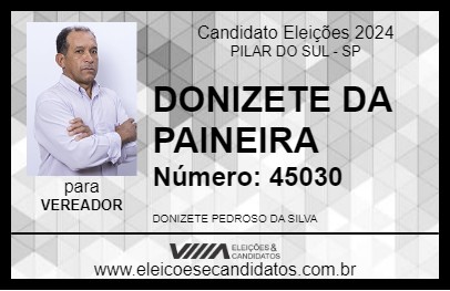 Candidato DONIZETE DA PAINEIRA 2024 - PILAR DO SUL - Eleições