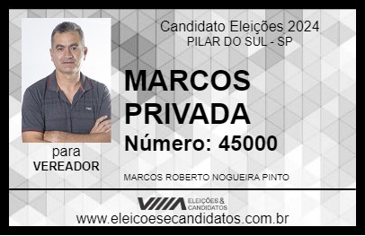 Candidato MARCOS PRIVADA 2024 - PILAR DO SUL - Eleições